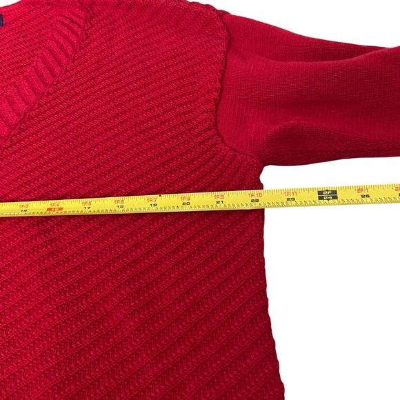 Chaps Women's Red Knit Long Sleeve V-Neck Sweater Size L‎ - Picture 13 of 15